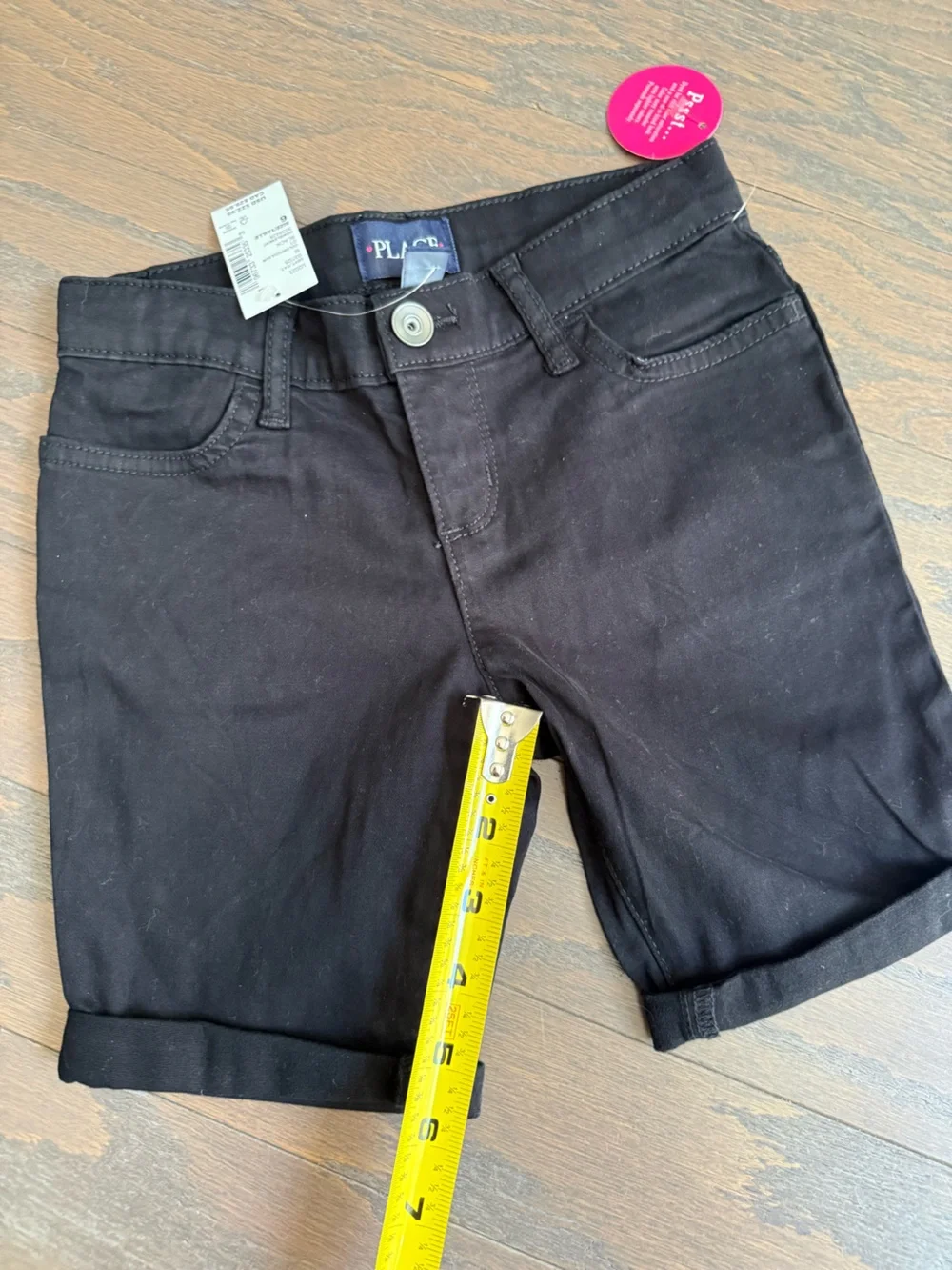 Girls kids Children's Place Khaki & Black Boys Chino shorts sz 6